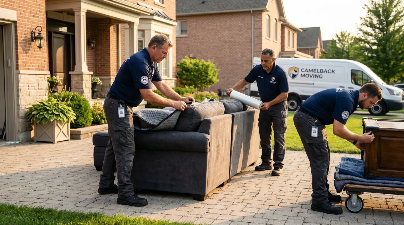 Large estate moving crew wrapping furniture in Alva, FL